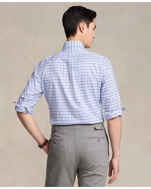 Polo Ralph Lauren Blue Classic-fit Plaid Oxford Shirt for men