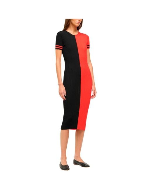 Staud Navy/red Houston Texans Colleen Dress