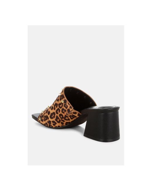 Rag & Co Multicolor Edama Print Studded Slip Ons