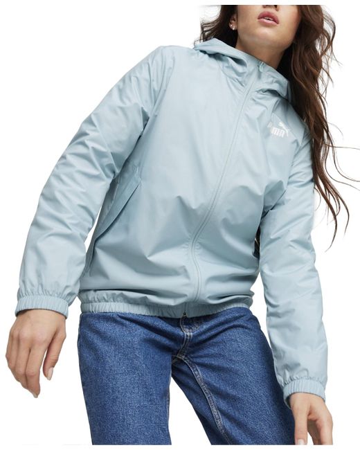 PUMA Blue Essentials Hooded Windbreaker Jacket