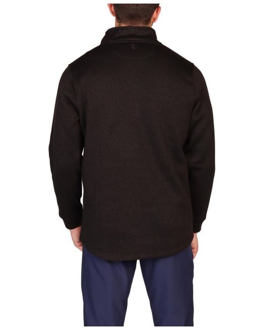 Tailorbyrd Black Sweater Knit Snap Placket Pullover for men