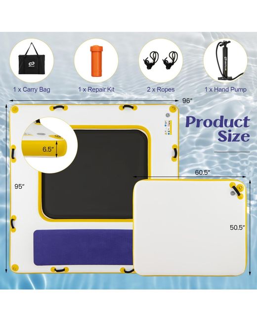 Skonyon Yellow 8 Ft X 8 Ft Inflatable Dock Platform