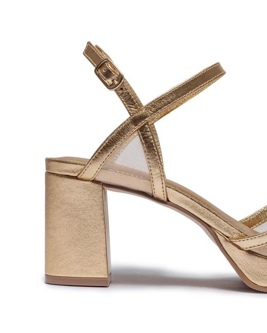 Bernardo Metallic Celeste Platform Sandal