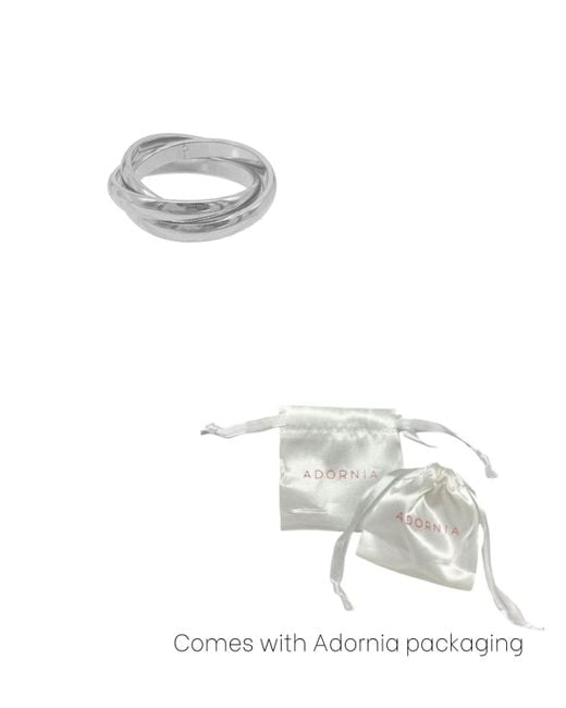 Adornia White Tarnish Resistant Interlocking Ring