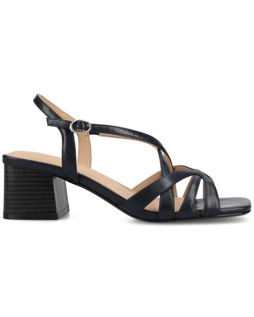 Journee Collection Black Shyla Block Heel Dress Sandals