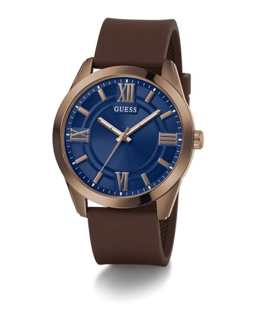 Guess Blue Analog Silicone Strap Watch for men