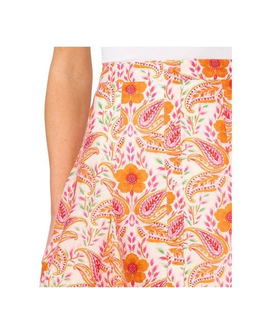Cece Red Godet Button-down Mini Skirt