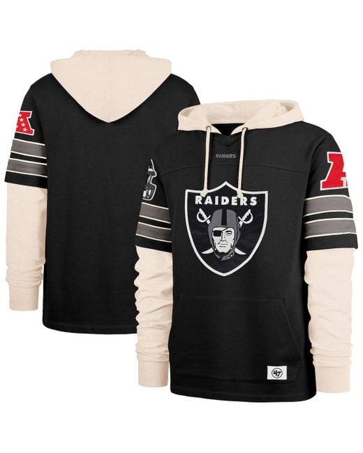 '47 Black Las Vegas Raiders Split Zone Cornerback Duo Hoodie for men