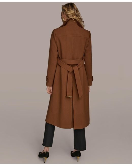 Donna Karan Brown Belted Notched-collar Trench Coat