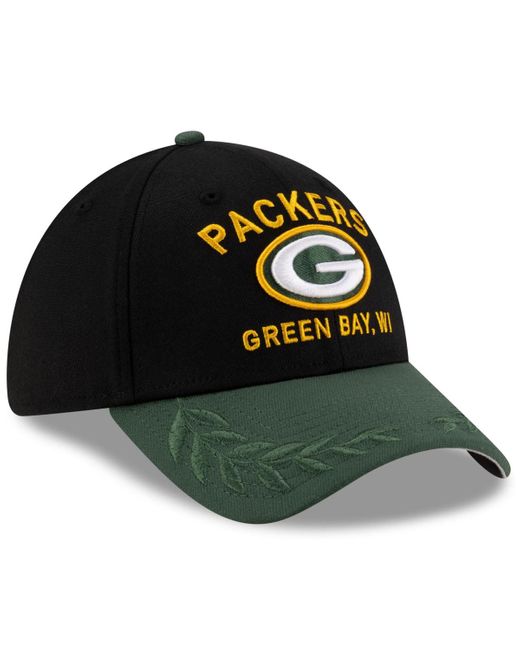 KTZ Black/green Green Bay Packers 2025 Nfl Draft 39thirty Flex Hat for men