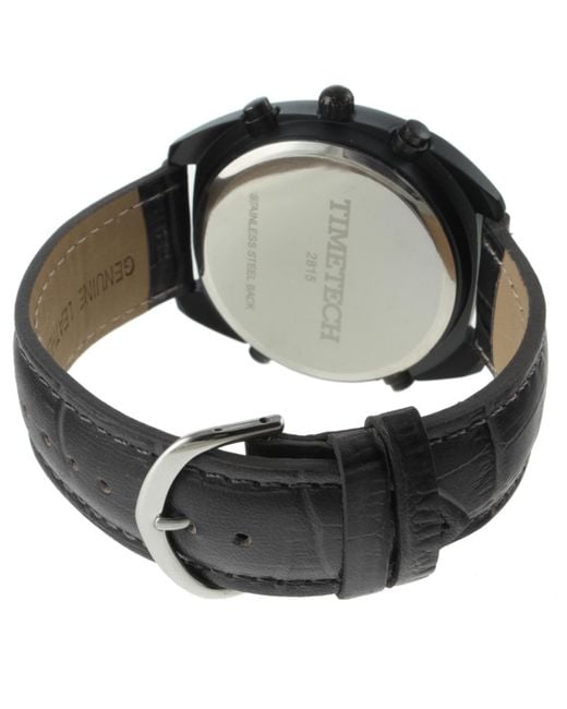 Timetech Black Sport Multi-function Tachymeter Wrist Watch for men