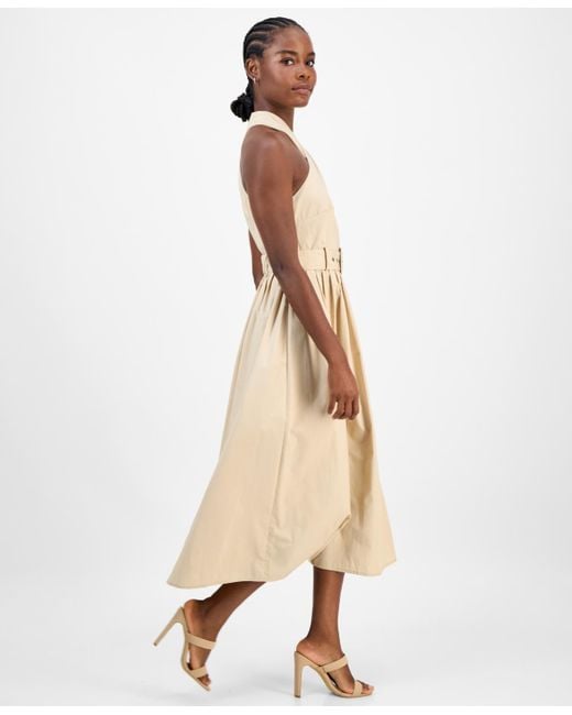 Rachel Roy Natural Tory Cotton Halter Midi Dress