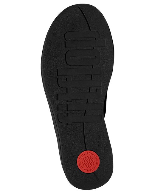 Fitflop Black Flatforms Wedge Toe-post Sandals