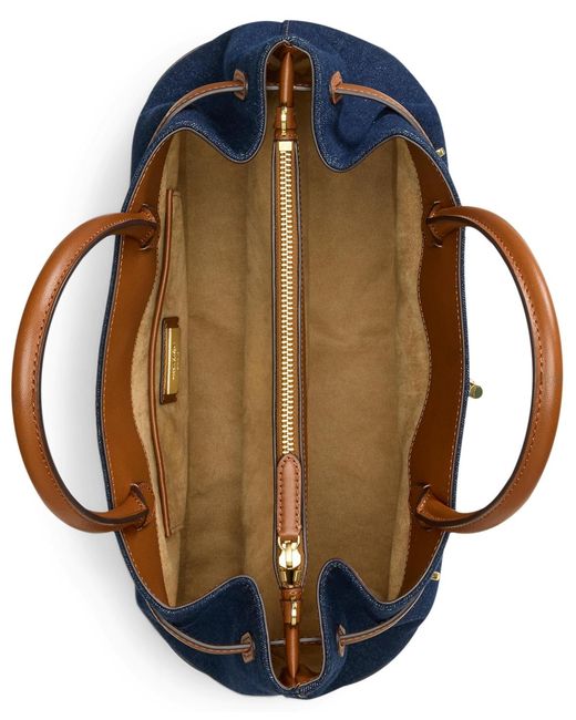 Ralph Lauren Blue Large Blaike Satchel Bag