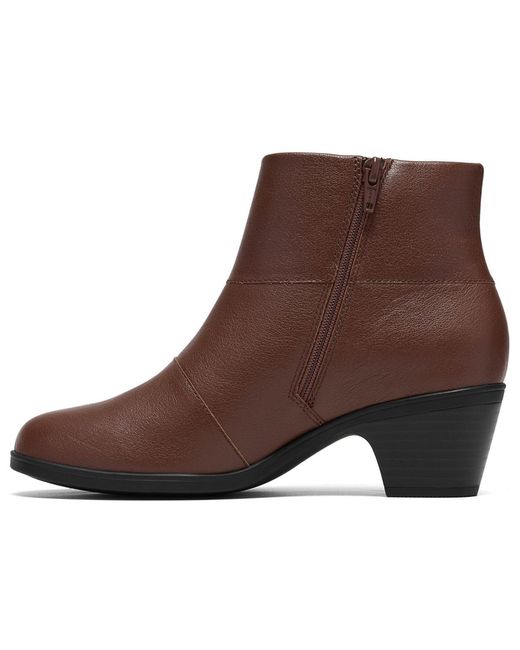 Clarks Brown Emily Block Heel Booties