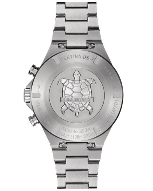 Certina Metallic Swiss Chronograph Ds-7 Stainless Steel Bracelet Watch 41mm for men
