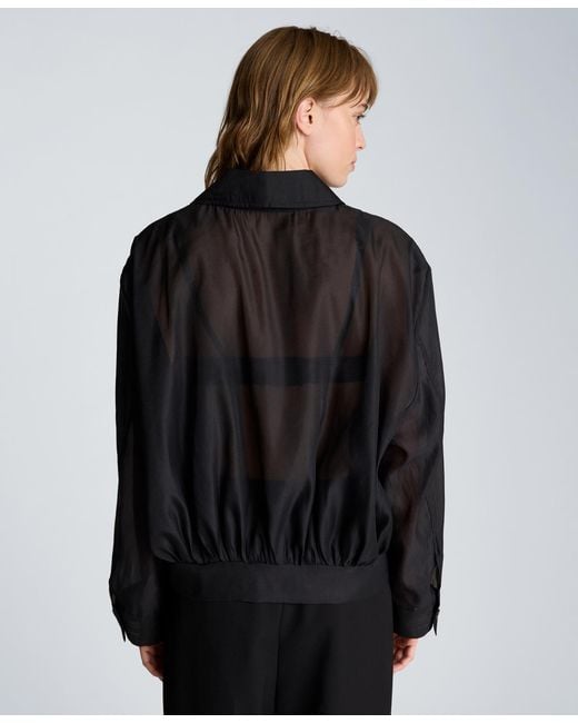 Kenneth Cole Black Collared Neck Bomber Jacket