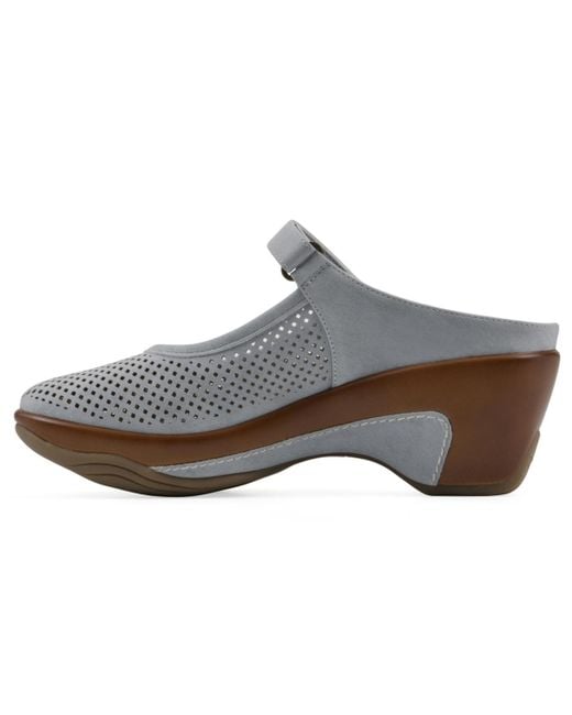 White Mountain Gray Vinto2 Mary Jane Clog Mules