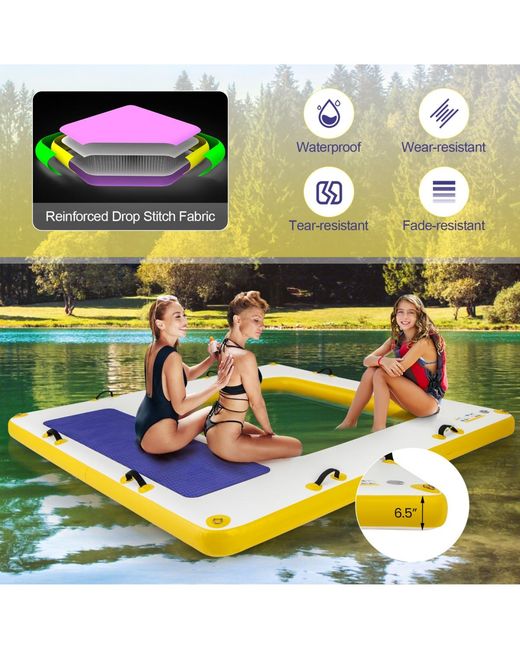 Skonyon Yellow 8 Ft X 8 Ft Inflatable Dock Platform