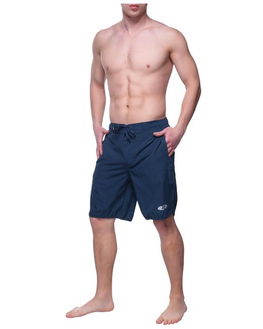Rokka&Rolla Blue 9" Stretch Mesh Lined Swim Trunks for men
