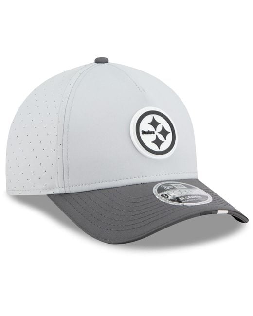 KTZ Gray/graphite Pittsburgh Steelers 2025 Nfl Training Camp A-frame 9forty Adjustable Hat for men