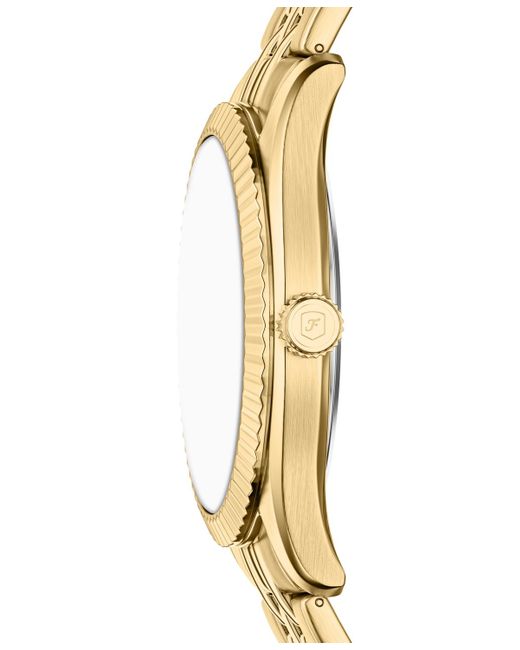 Fossil Metallic Campbell Three-hand Day-date Stainless Steel Watch for men