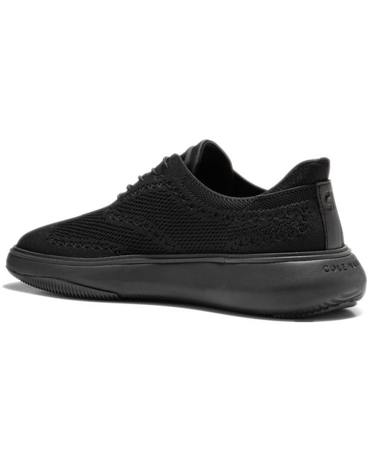 Cole Haan Black Grand Phaze Stitchlite Quick-on Lace-up Oxford Shoes for men