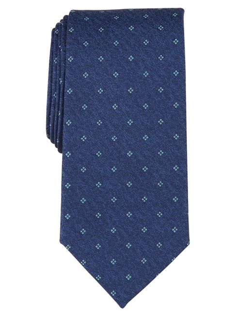 Michael Kors Blue Classic Square-print Tie for men
