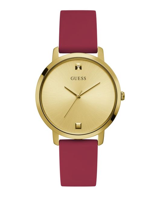 Guess Red Analog Silicone Watch 40 Mm