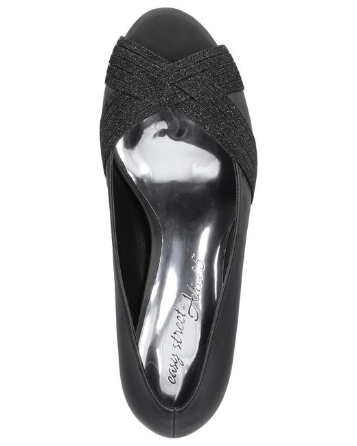 Easy Street Black Lavish Platform Pumps
