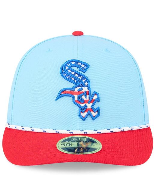 KTZ Light Blue/red Chicago White Sox 2025 Fourth Of July Low Profile 59fifty Fitted Hat for men
