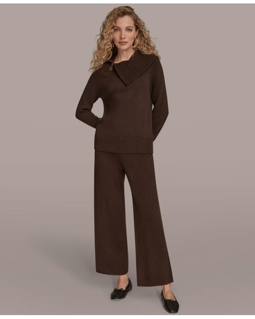 Donna Karan Brown Pull-on Sweater Pants