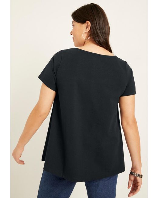 June + Vie White June + Vie Plus Size June + Vie Short-sleeve Swing One + Only Tunic