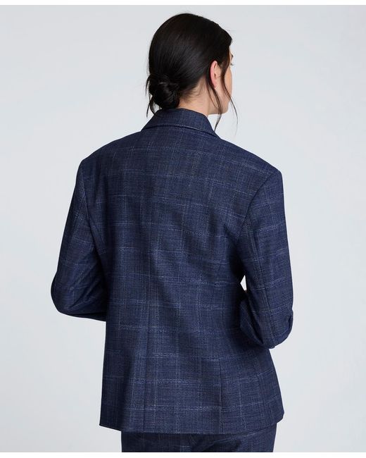 Kenneth Cole Blue Collared Hourglass Jacket