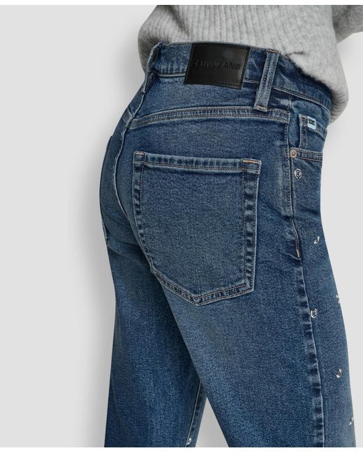 DKNY Women's Blue Mid-rise Classic Straight Jeans straight jeans