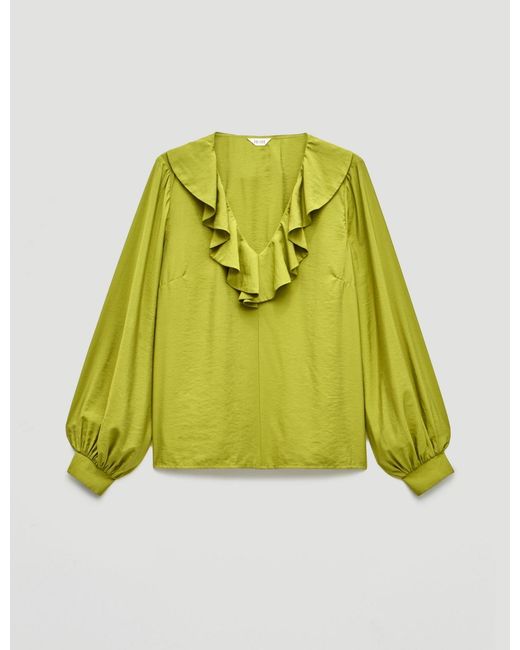 Hush Green Air Flow Ruffle Blouse