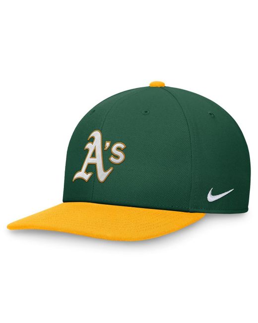 Nike Green/gold Oakland Athletics Evergreen Two-tone Snapback Hat for men