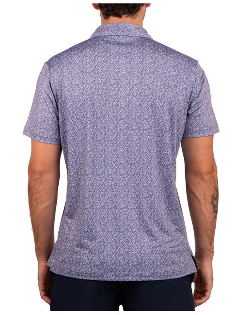 Tailorbyrd Blue Mini Ditsy Performance Polo for men