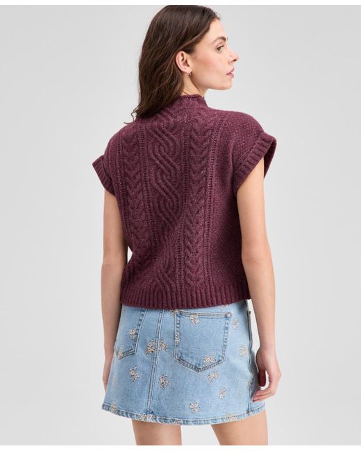 And Now This Red Sleeveless Funnel-neck Sweater
