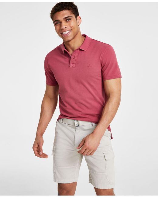 Sun & Stone Regular-fit Solid Piqué Polo Shirt, Created For Macy's in Red  for Men | Lyst