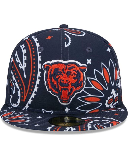 KTZ Blue Chicago Bears Paisley 59fifty Fitted Hat for men