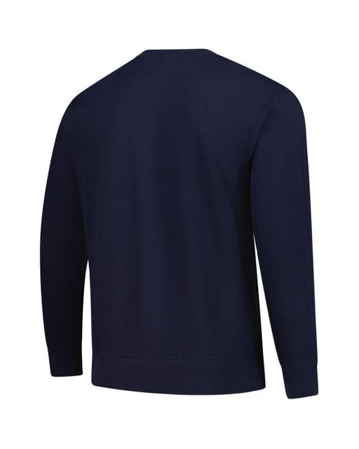 Mitchell & Ness Blue Michigan Wolverines Elite Script Pullover Sweatshirt for men