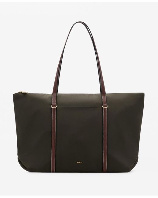 Mango Black Double Handle Shopper Bag