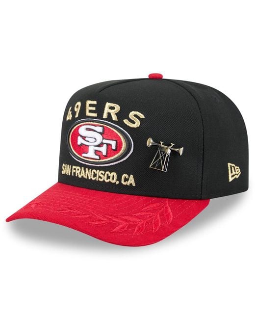 KTZ Red Black/scarlet San Francisco 49ers 2025 Nfl Draft On Stage A-frame 59fifty Fitted Hat for men