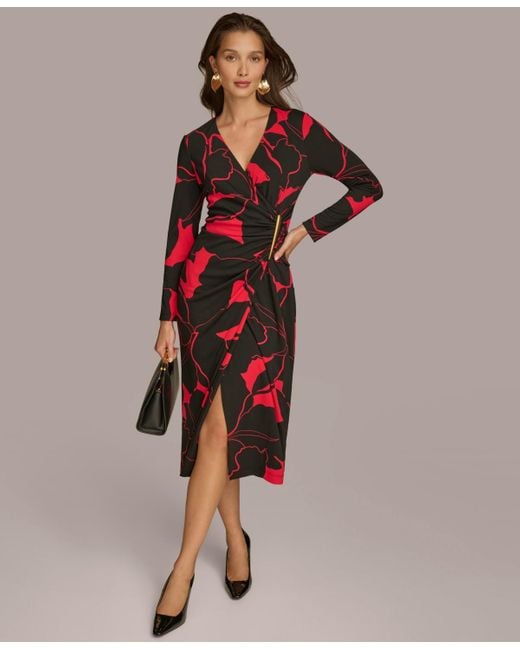 Donna Karan Women's Red Jersey Bar Dress