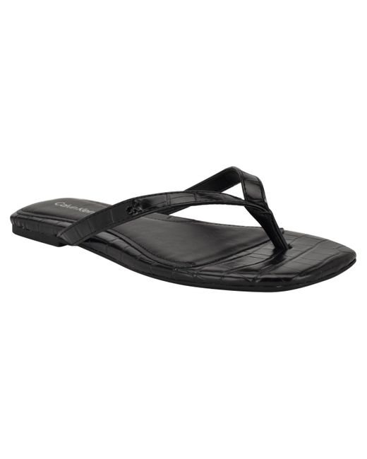 Calvin Klein Black Stelea Flat Thong Sandals