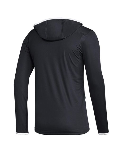 Adidas Blue Pittsburgh Penguins Team Long Sleeve Quarter-zip Hoodie T-shirt for men