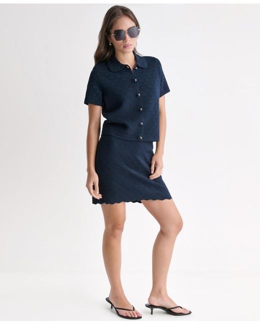 BCBGMAXAZRIA Blue Collared Button-front Jacket