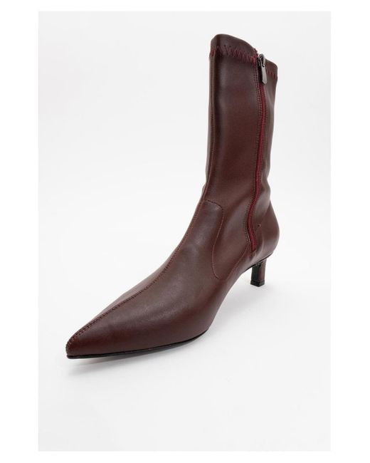 Prologue Shoes Brown Lewin Pointed Toe Stiletto Boot