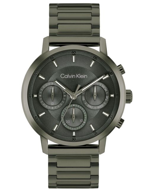 Calvin Klein Gray Gauge Ionic Plated Barley Green Steel Bracelet Watch for men